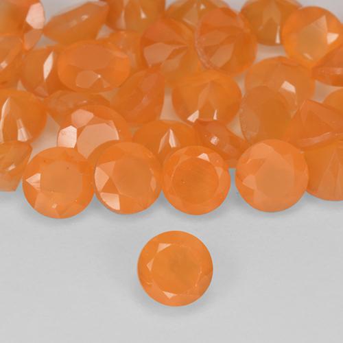 Corniola Arancio Medio naturale da 0.24 ct, Rotondo, Traslucido