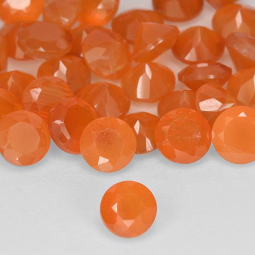 Corniola Arancia Albicocca tiepida Warm naturale da 0.25 ct, Rotondo, Traslucido