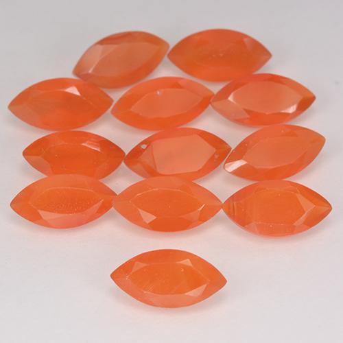 Corniola Arancione rossastra naturale da 0.50 ct, Taglio marquise, Traslucido