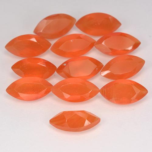 Corniola Arancione rossastra naturale da 0.50 ct, Taglio marquise, Traslucido