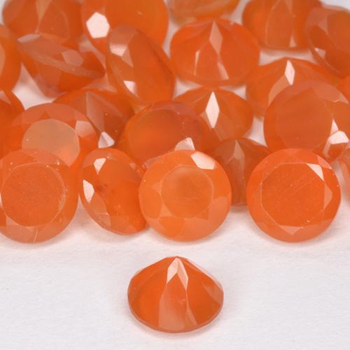 Gemme di Corniola Arancio rosso naturale da 2.29 ct, Taglio rotondo, Traslucido