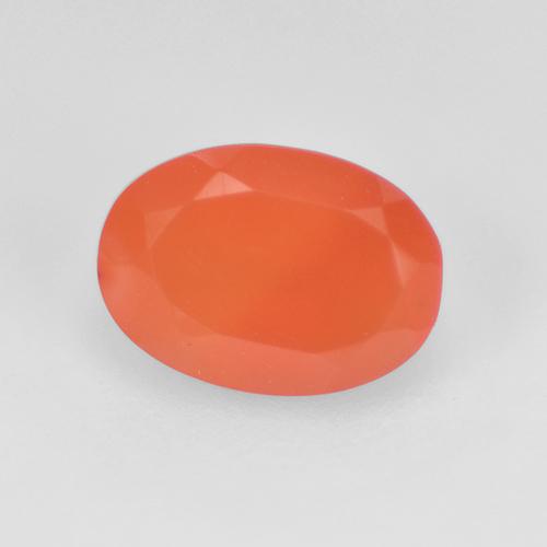 Corniola naturale arancione da 0,70 ct, taglio ovale, traslucido