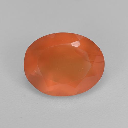 Corniola naturale arancione da 1,51 ct, taglio ovale, traslucido