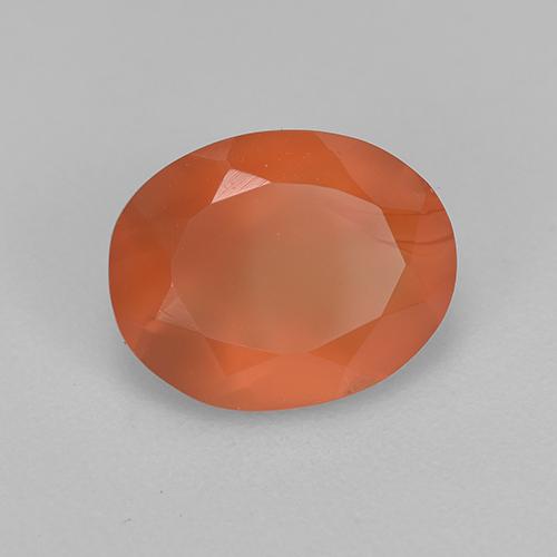 Corniola naturale arancione da 1,51 ct, taglio ovale, traslucido