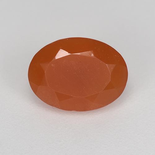 Corniola rosso arancione naturale da 1,10 ct, taglio ovale, traslucido