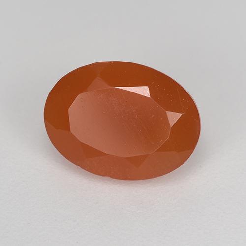 Corniola rosso arancione naturale da 1,10 ct, taglio ovale, traslucido
