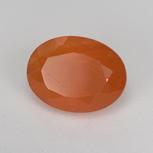 Corniola rosso medio naturale da 1,26 ct, taglio ovale, traslucido