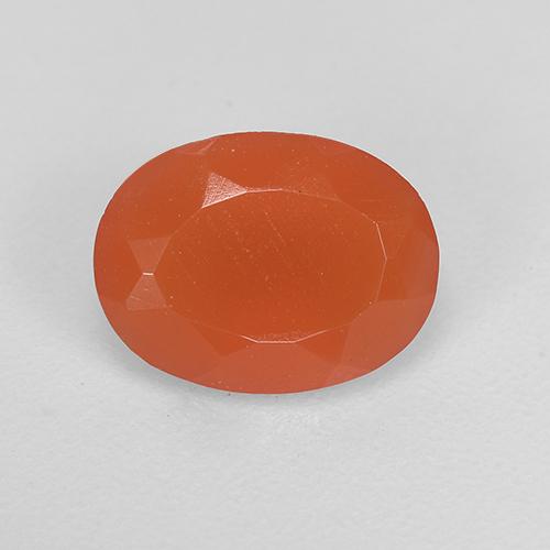 Corniola Arancio Intenso naturale da 0.90 ct, Taglio ovale, Traslucido