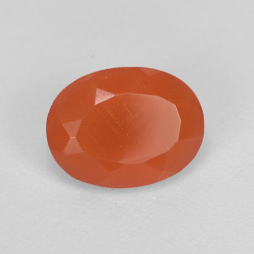 Corniola Arancio Intenso naturale da 0.90 ct, Taglio ovale, Traslucido