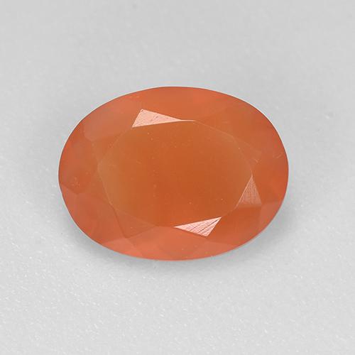 Corniola Arancione rossastra naturale da 0.96 ct, Taglio ovale, Traslucido