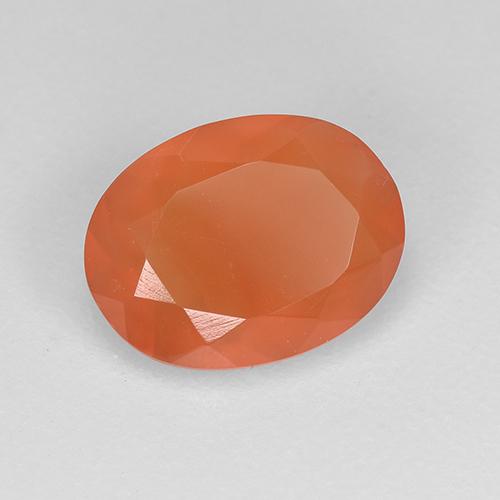 Corniola Arancione rossastra naturale da 0.96 ct, Taglio ovale, Traslucido