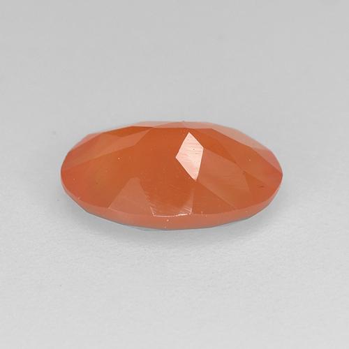 Corniola Arancione rossastra naturale da 0.96 ct, Taglio ovale, Traslucido