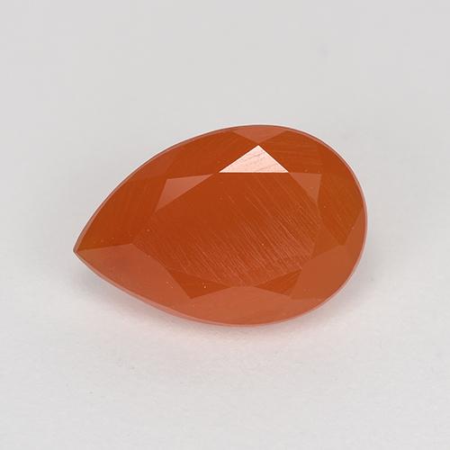 Corniola naturale arancione da 1,27 ct, taglio a pera, traslucido