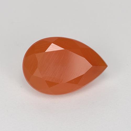 Corniola naturale arancione da 1,27 ct, taglio a pera, traslucido