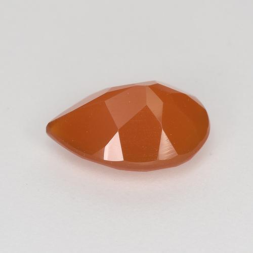 Corniola naturale arancione da 1,27 ct, taglio a pera, traslucido