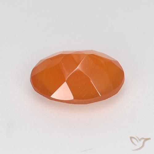 Corniola arancio medio naturale da 0,86 ct, taglio ovale, traslucido