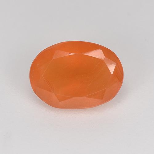 Corniola Arancione brillante naturale da 0.81 ct, Taglio ovale, Traslucido