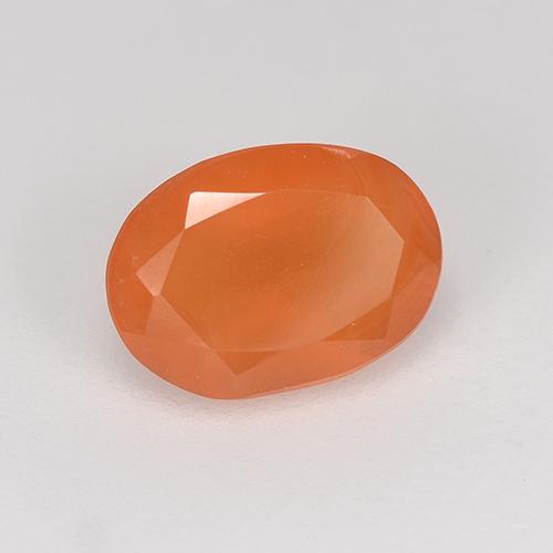 Corniola Arancione brillante naturale da 0.81 ct, Taglio ovale, Traslucido