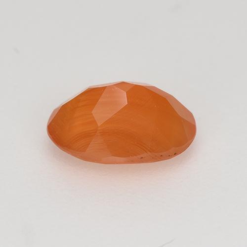 Corniola Arancione brillante naturale da 0.81 ct, Taglio ovale, Traslucido