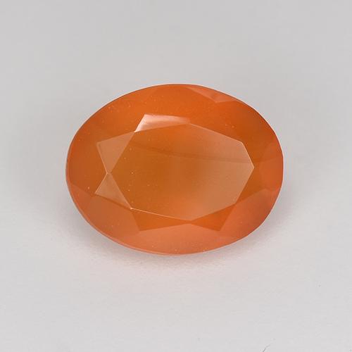 Corniola Arancione rossastra naturale da 0.96 ct, Taglio ovale, Traslucido