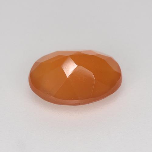 Corniola Arancione rossastra naturale da 0.96 ct, Taglio ovale, Traslucido