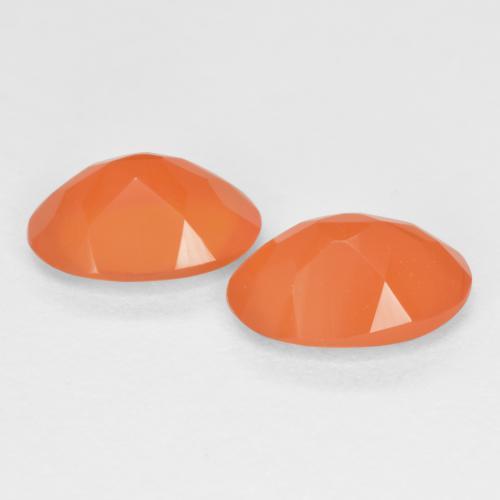 Gemme di corniola arancia albicocca tiepida warm naturale da 1,12 ct, taglio ovale, traslucido