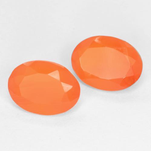 Gemme di Corniola Arancio Medio naturale da 1.16 ct, Taglio ovale, Traslucido