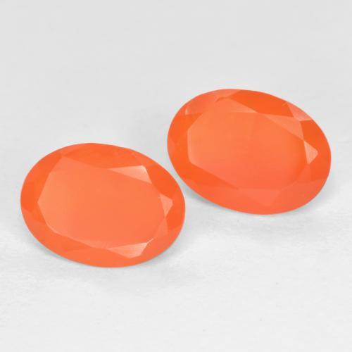 Gemme di Corniola Arancia Fuoco naturale da 1.39 ct, Taglio ovale, Traslucido
