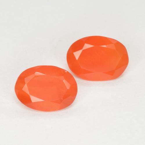 Gemme di Corniola Arancione brillante naturale da 1.08 ct, Taglio ovale, Traslucido