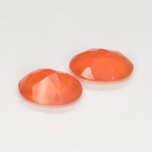 Gemme di Corniola Arancione brillante naturale da 1.08 ct, Taglio ovale, Traslucido