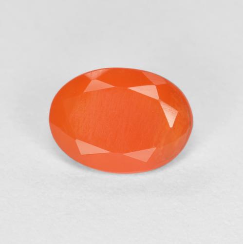Corniola naturale arancione da 0,62 ct, taglio ovale, traslucido