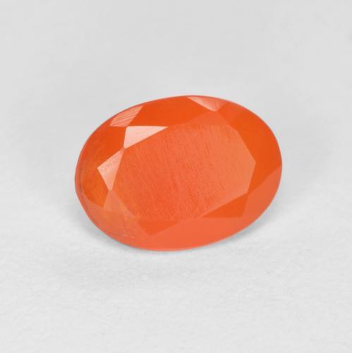 Corniola naturale arancione da 0,62 ct, taglio ovale, traslucido