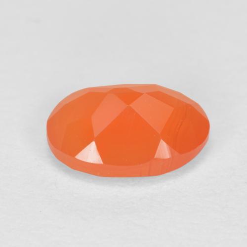 Corniola Arancione rossastra naturale da 0.79 ct, Taglio ovale, Traslucido