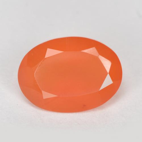 Corniola arancione brillante naturale da 0,72 ct, taglio ovale, traslucido