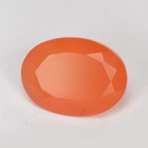 Corniola arancione brillante naturale da 0,72 ct, taglio ovale, traslucido