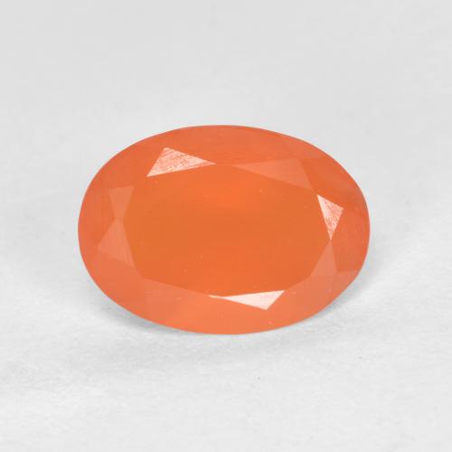 Corniola arancio medio naturale da 0,72 ct, taglio ovale, traslucido