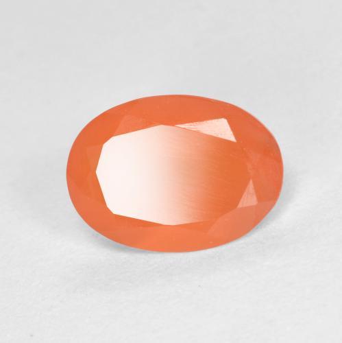 Corniola arancio medio naturale da 0,72 ct, taglio ovale, traslucido