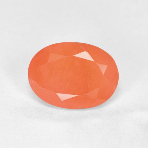 Corniola Arancio rossastro chiaro naturale da 0.72 ct, Taglio ovale, Traslucido