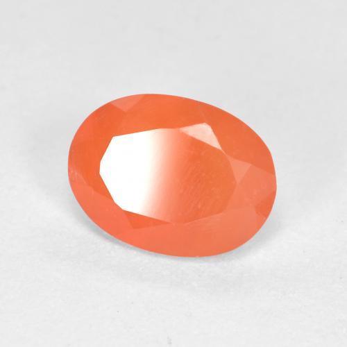 Corniola Arancio rossastro chiaro naturale da 0.72 ct, Taglio ovale, Traslucido