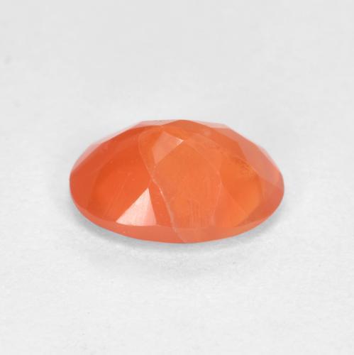 Corniola Arancio rossastro chiaro naturale da 0.72 ct, Taglio ovale, Traslucido