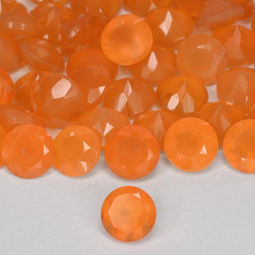 Gemme di Corniola Arancio Medio naturale da 2.47 ct, Taglio rotondo, Traslucido