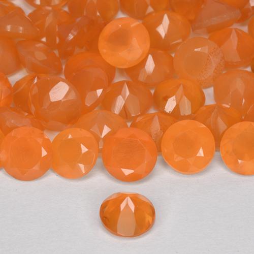 Gemme di Corniola Arancio Medio naturale da 2.47 ct, Taglio rotondo, Traslucido