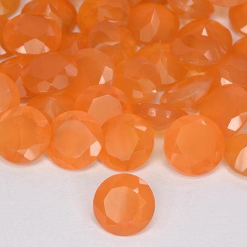 Gemme di corniola arancione brillante naturale da 3,99 ct, taglio rotondo, traslucido
