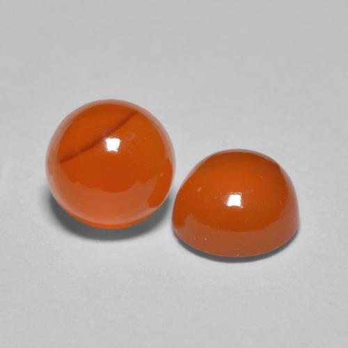 Gemme di Corniola Arancio Medio naturale da 1,89 ct, Taglio rotondo, Traslucido
