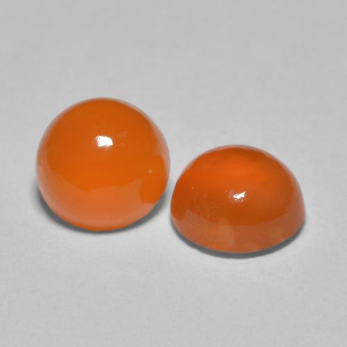 Gemme di corniola arancione brillante naturale da 1,79 ct, taglio rotondo, traslucido