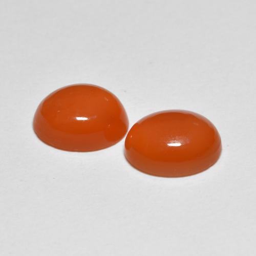 Gemme di Corniola Arancione rossastra naturale da 3.68 ct, Taglio ovale, Traslucido