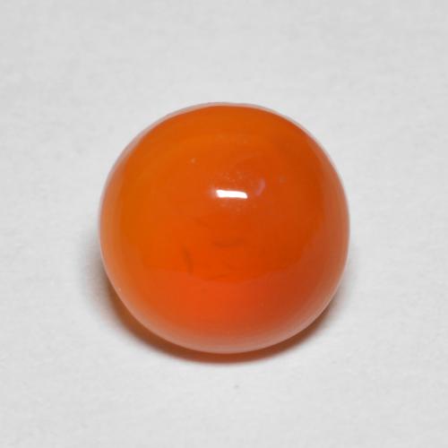 Corniola Arancio scuro rossastro naturale da 1.75 ct, Taglio rotondo, Traslucido
