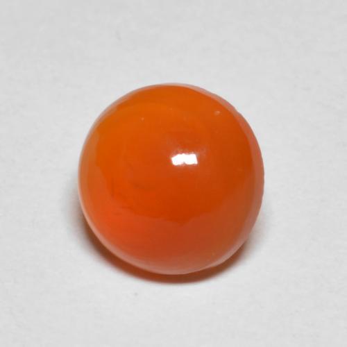 Corniola Arancio scuro rossastro naturale da 1.75 ct, Taglio rotondo, Traslucido