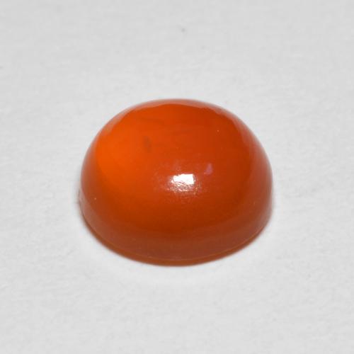 Corniola Arancio scuro rossastro naturale da 1.75 ct, Taglio rotondo, Traslucido