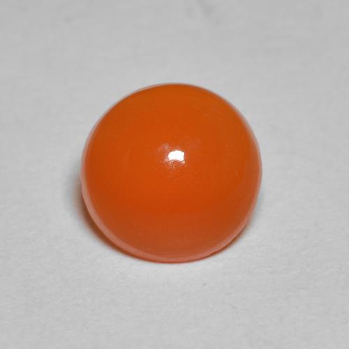 Corniola Arancio scuro rossastro naturale da 1.55 ct, Taglio rotondo, Traslucido